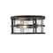 Z-Lite Jordan 3 Light Outdoor Flush Ceiling Mount Fixture, Black And Clear Seedy 570F-BK - alternate 4